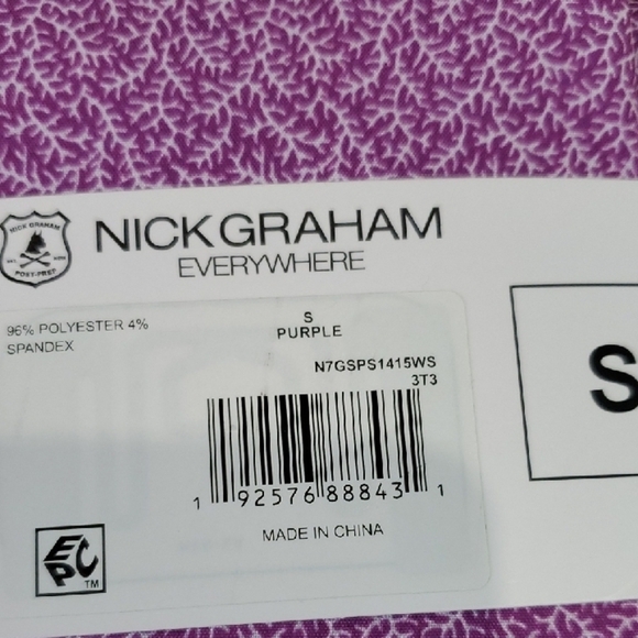 Nick Graham Purple Casual Button Down Stretch Shirt with Floral Print SMALL - Picture 6 of 6
